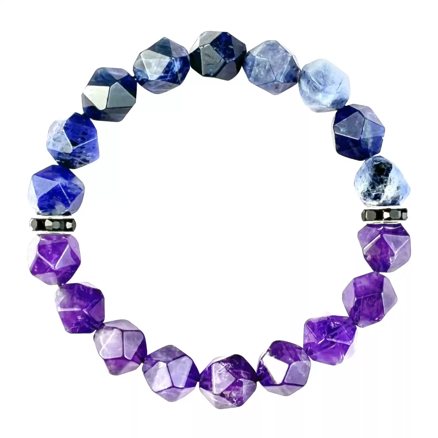 Aura photo showing Amethyst and Blue-veinstone’s combined energy field for holistic balance