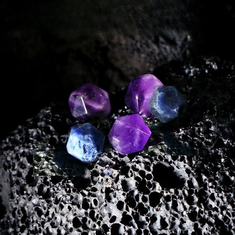 Close-up of Amethyst’s purple cluster for Crown Chakra spiritual awareness and focused meditation