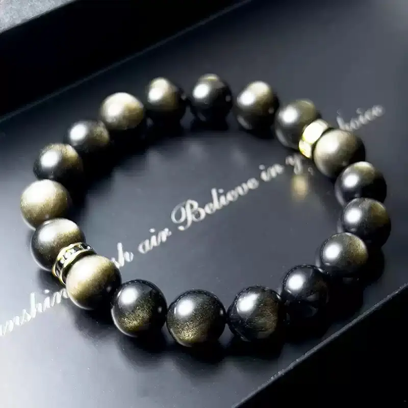 Aura photography of Gold Sheen Obsidian showing protective energy field for Root Chakra balance