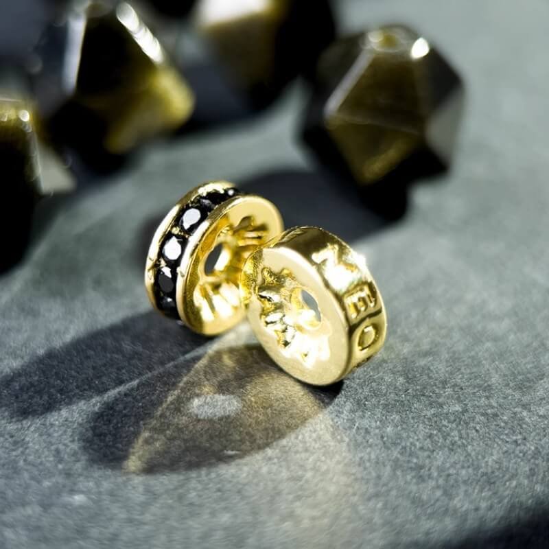 Gold Sheen Obsidian Wealth Bracelet on golden background – luxury design for attracting abundance and professional elegance.