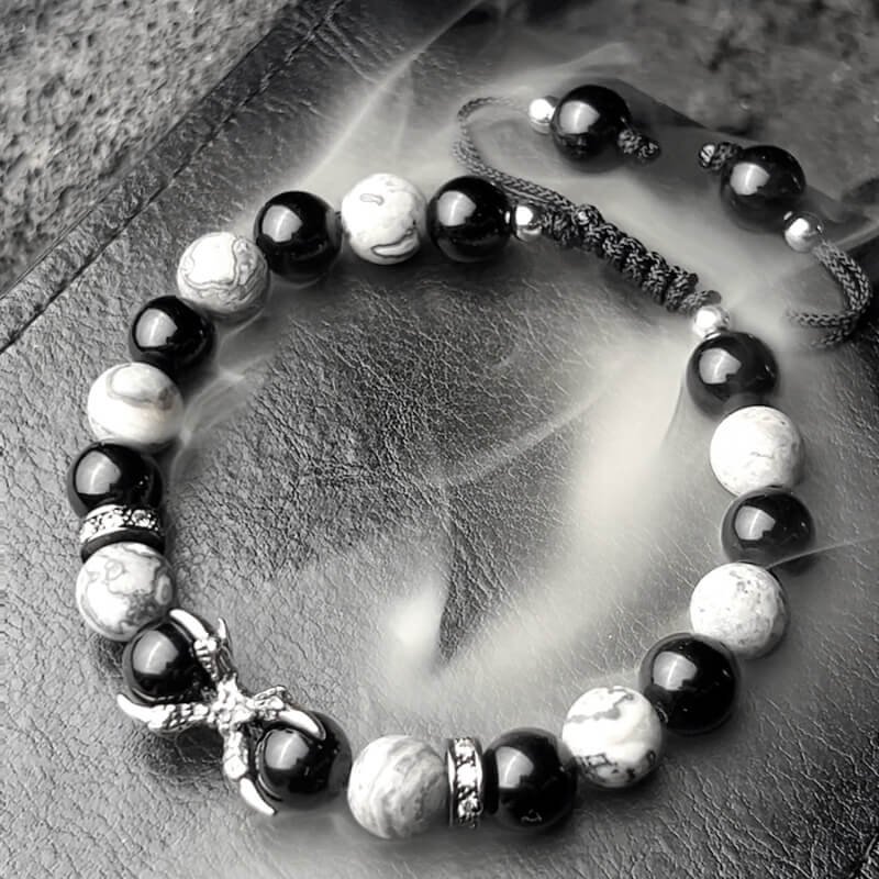 Man wearing the Dragon Claw bracelet for Root Chakra security and creative confidence in daily life
