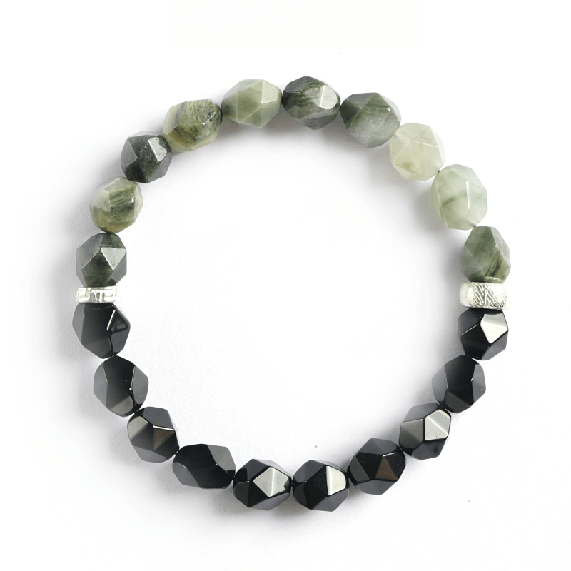 Close-up of Quezai Stone’s natural green veins for Heart Chakra emotional openness and nature connection