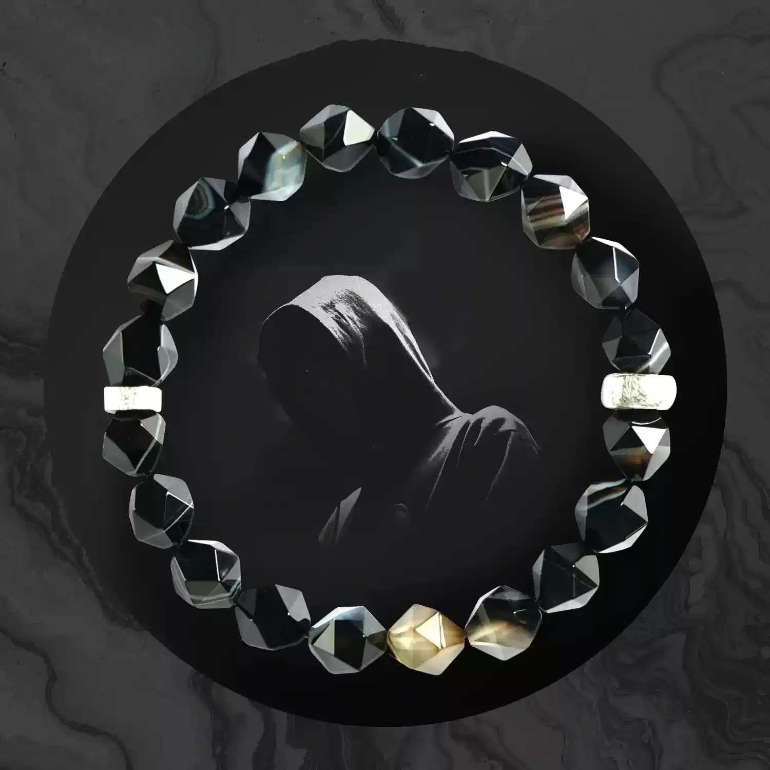 Root Chakra activation diagram with Black Agate, visualizing energy grounding and security foundation