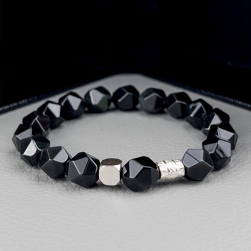 Men's mm Obsidian Energy Bracelet - Strength & Protection in Every Bead