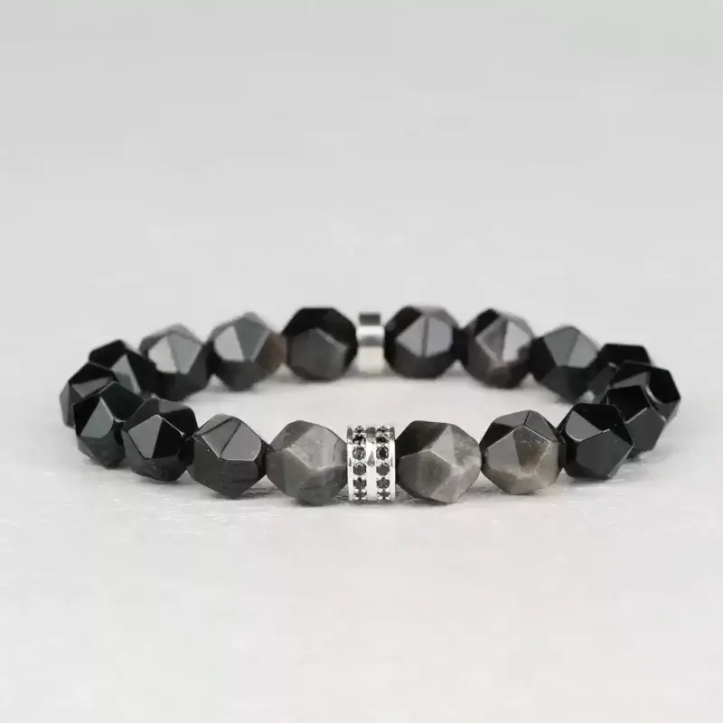 Men's Natural Obsidian Bracelet