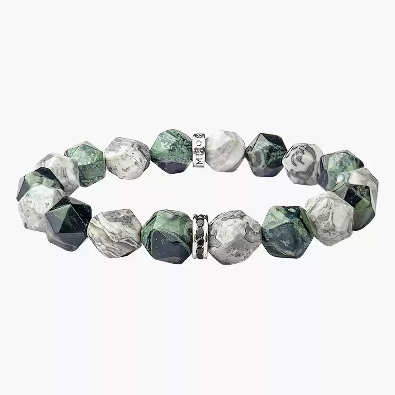 Finchite Picasso Stone Energy Bracelet with Abstract Design for Heart Sacral Chakra