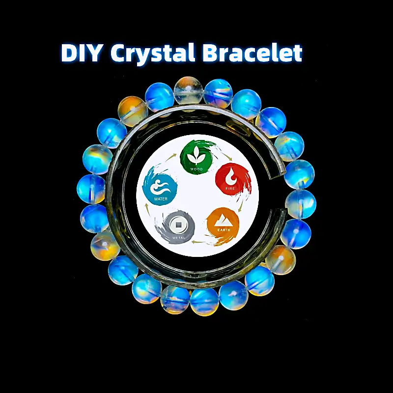 Personalized crystal bracelet customized by birthdate for love, wealth, and career – features astrologically matched gemstones and adjustable sizing.