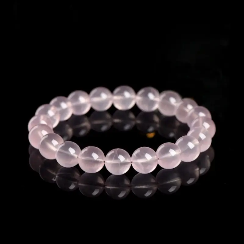 Natural Mozambique rose quartz bracelet, 10mm beads for heart chakra healing and emotional harmony